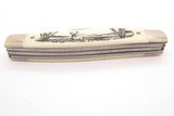 Vintage Colonial Ranger Prov USA Stockman Deer Scrimshaw Folding Pocket Knife