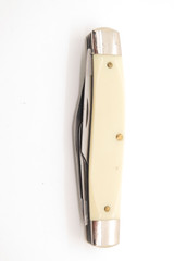 Vintage Colonial Ranger Prov USA Stockman Deer Scrimshaw Folding Pocket Knife