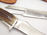 Vintage 1978-82 Parker Brothers Seki Japan Imai Stag Fixed Knife Hatchet Combo