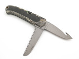 Vtg Browning 645 Kodiak FDT Camo Seki Japan Saw Folding Hunter Lockback Knife
