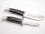 Vintage 1970s Buck 117 Trophy Set 103 116 Fixed Hunting Twin Sportsman Knife