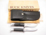 Vtg 1972 Inverted Buck 104 Twin Set 103 102 Sportsman Fixed Hunting Knife & Box