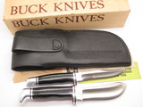 Vtg 1970s Buck 104 Twin Set 103 102 Sportsman Fixed Blade Hunting Knife & Box