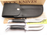 Vtg 1970s Buck 104 Twin Set 103 102 Sportsman Fixed Blade Hunting Knife & Box