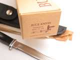 Vintage 1970s Buck 102 Woodsman 3 Three Liner Fixed Blade Hunting Knife & Box