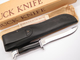 Vintage 1973-80 Buck 105 Pathfinder 3 Three Liner Fixed Blade Hunting Knife &Box