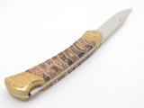 2016 Custom Buck 110 Hand Engraved Lockback Folding Hunter Knife