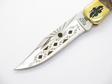 Custom Brian Yellowhorse Buck 110 T Bird Engraved Lockback Folding Hunter Knife