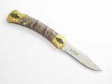 Custom Brian Yellowhorse Buck 110 T Bird Engraved Lockback Folding Hunter Knife