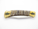 Custom Brian Yellowhorse Buck 110 T Bird Engraved Lockback Folding Hunter Knife