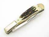 Vtg '78-82 Parker Brothers Eagle Stag Trapper Imai Seki Japan Stag Folding Knife