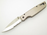 Vintage 1998 Buck USA 175 Lightning Silver Handle Folding Linerlock Pocket Knife