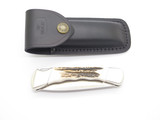 2006 Script Custom Shop Buck 110 Stag S30V Drop Point Folding Hunter Knife