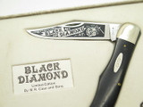 Vtg 1984 Case XX 2165 Sab Black Diamond Miner Folding Hunter Knife & Box