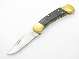 Buck 112 Ranger Finger Groove 420HC Ebony Lockback Folding Hunter Knife