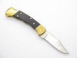 Buck 112 Ranger Finger Groove 420HC Ebony Lockback Folding Hunter Knife
