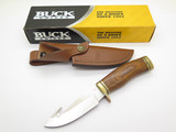 2007 Buck 191 Zipper Walnut Fixed Blade Guthook Hunting Knife With Sheath in Box