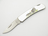 Vintage 1992 Buck 525 USA Turkey Stainless Handle Folding Lockback Pocket Knife