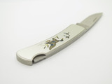 Vintage 1989 Buck 525 USA Duck Stainless Handle Folding Lockback Pocket Knife