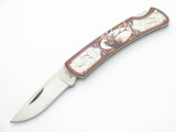 2004 Buck 525 USA Elk Scene Stainless Handle Folding Lockback Pocket Knife