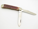 Vintage Puma Germany Jigged Amber Bone Handle Trapper Folding Pocket Knife