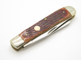 Vintage Puma Germany Jigged Amber Bone Handle Trapper Folding Pocket Knife