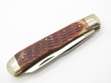Vintage Puma Germany Jigged Amber Bone Handle Trapper Folding Pocket Knife