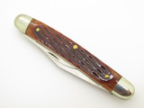 Vintage Puma Germany Jigged Amber Bone Handle Folding Pocket Pen Knife