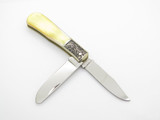 Vtg '80s Parker Japan Custom Scrolled Trapper MOP Pearl Abalone Folding Knife