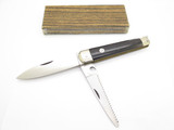 Vintage Indiana Inox Italy Bufalo Horn Handle Large Folding Hunter Knife and Saw