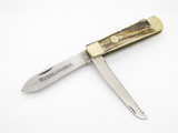 Vintage Weidmannsheil Solingen Germany Stag Handle Folding Hunter Saw Camp Knife
