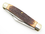 Vintage Camillus New York USA Jigged Delrin 3.875" Folding Stockman Pocket Knife