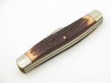 Vintage Camillus New York USA Jigged Delrin 3.875" Folding Stockman Pocket Knife