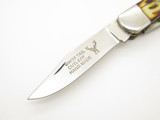 Vintage Whitetail Cutlery 7213 Pakistan Bone Folding Trapper Pocket Knife
