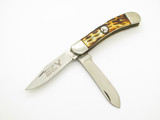 Vintage Whitetail Cutlery 7213 Pakistan Bone Folding Trapper Pocket Knife