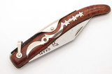 Vintage Okapi South Africa Moon & Stars Wood Slipjoint Folding Pocket Knife
