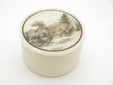 Vtg 2000 Buck 525 Gent Deer Scene Folding Lockback Pocket Knife in Stone Case