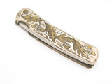 Vtg 1997 Buck 525 Sterling Silver Acorn Oak Leaves Folding Lockback Pocket Knife