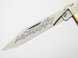 Vtg 1977 Case XX 5111 1/2 Blue Scroll Stag Cheetah Swing Guard Knife