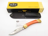 2018 Buck 110 Folding Hunter Custom Orange Pearl Corelon Lockback Knife