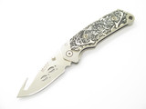 '05 Idaho Buck 278 Deer Horn Scrimshaw Cutout Limited Folding Alpha Hunter Knife
