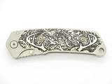 '05 Idaho Buck 278 Deer Horn Scrimshaw Cutout Limited Folding Alpha Hunter Knife