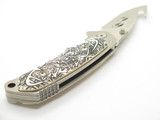 '05 Idaho Buck 278 Deer Horn Scrimshaw Cutout Limited Folding Alpha Hunter Knife