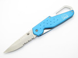 2002 Buck Whittaker 751 Blue Aluminum Folding Linerlock Pocket Knife