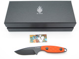 Kizer 1064M2 Muskrat Fixed Blade Black 154CM Orange G10 Fixed Hunting Camp Knife