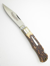 Vintage 1990 Remington UMC R1306 USA Stag Delrin Handle Folding Pocket Knife