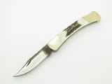 Buck Custom 055 The 55 Chip Flint Stag Handle Folding Lockback Pocket Knife