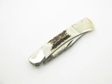Buck Custom 055 The 55 Chip Flint Stag Handle Folding Lockback Pocket Knife