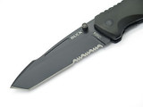 Buck 866 0866BKX Nightfall Black Aluminum Handle Tanto Folding Pocket Knife Bone