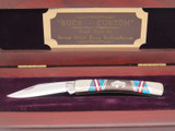 Custom David Yellowhorse Buck 704 Buffalo Inlay Turquoise Folding Pocket Knife